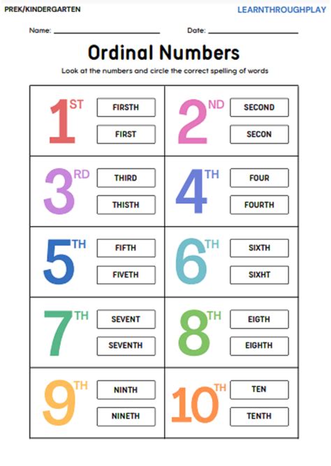 ordinal numbers worksheet|ordinal numbers übungen.